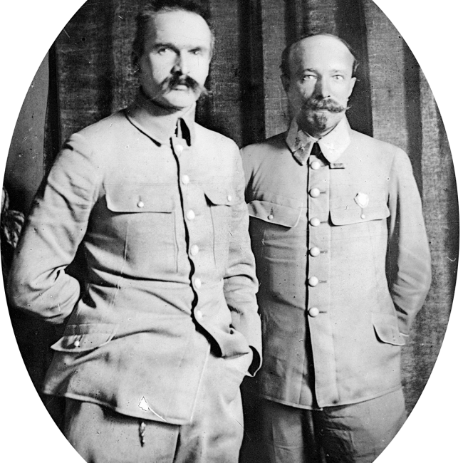 Józef Piłsudski i Leon Berbecki, 1916 r. / Narodowe Archiwum Cyfrowe