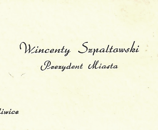 Wizytówka Prezydenta Szpaltowskiego
